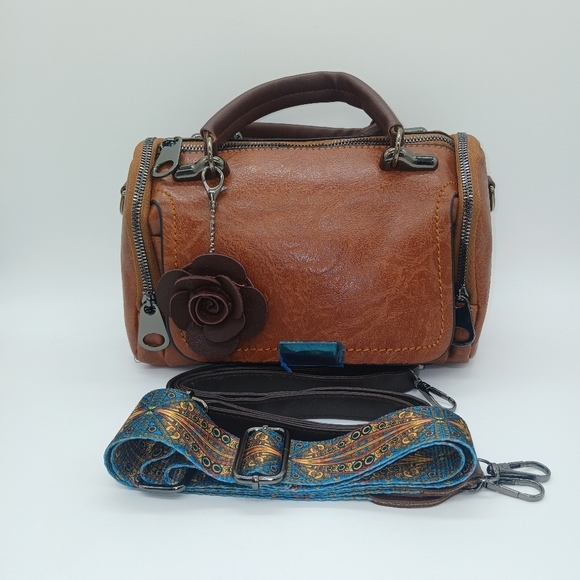 Handbags - Vtg Boston Crossbody/Shoulder Faux Leather Satchel Handbag w/2 Straps